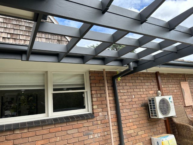 An exterior home and pergola shown in Bellarine Painting and Property Maintenance’s project gallery.
